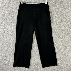 Athleta Women's Size 10 Black Eastbound Wide Leg Pull On Zip Pocket Pants